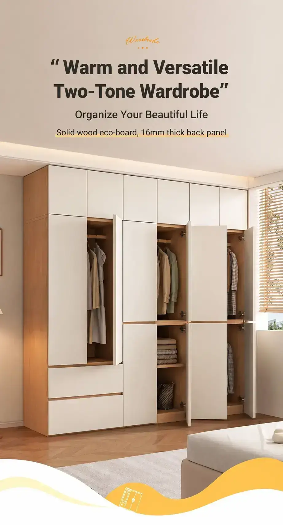 Cream Two-Tone Built-in Wardrobes Become a Leading Bedroom Storage Trend in 2026